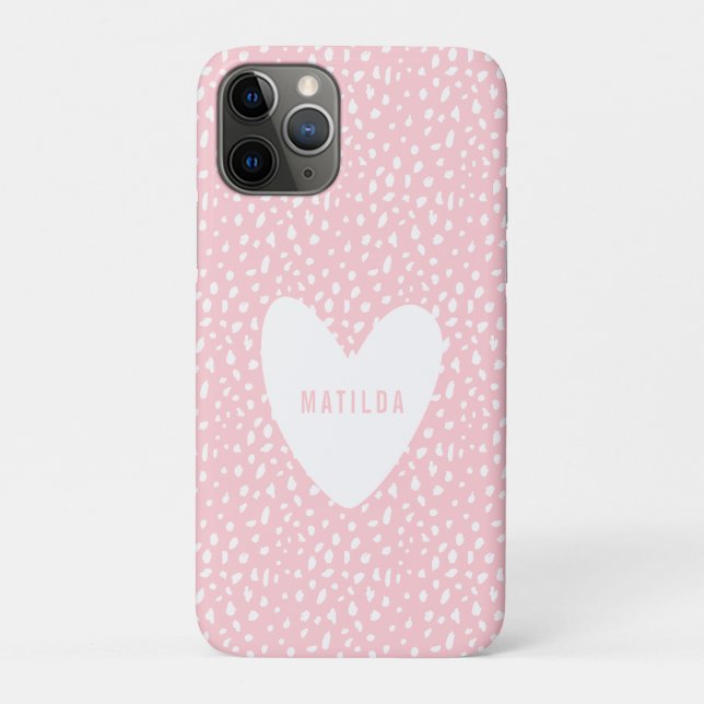 Hand painted spot and heart personalized Case-Mate iPhone case (Back)