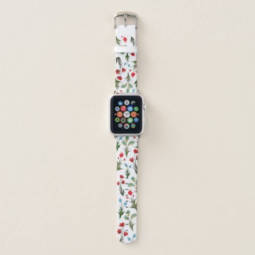 Hand_Painted Spring and Summer Flowers Watch Band