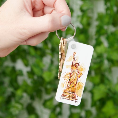 Hand_painted Statue of Liberty Keychain