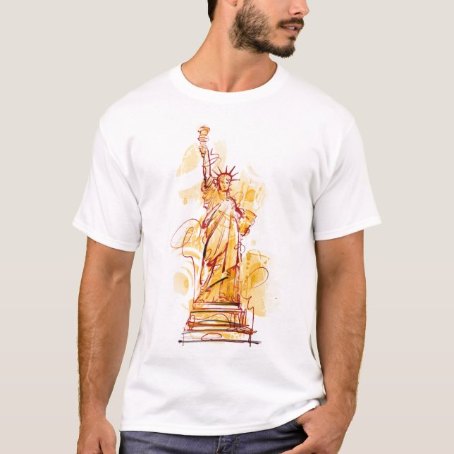 Hand-painted Statue of Liberty T-Shirt (Front)