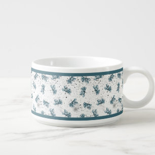 Hand painted steel blue Floral design Bowl