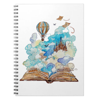 Hand Painted Storybook Flying Castle Watercolor Notebook