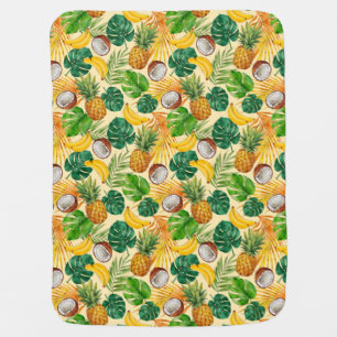Hand Painted Summer Tropical Pattern Baby Blanket