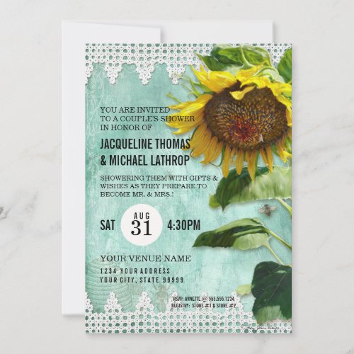 Hand Painted Sunflower Wooden Fence Bees Hive Invitation