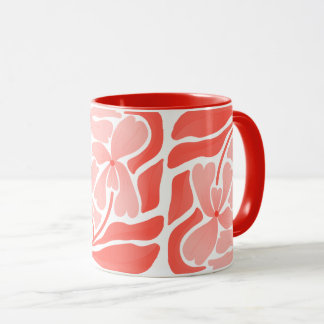 Hand Painted Tangerine Mug with Artisan Design