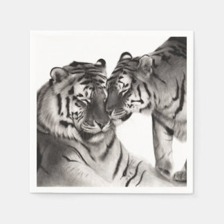 Hand Painted Tiger Artwork - Wildlife Wall Decor Napkins