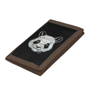 Hand Painted Toothpaste Panda Art Trifold Wallet