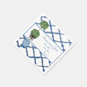 Hand Painted Topiary Chinoiserie Ginger Jar Jars   Napkins