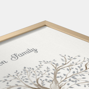 Hand Painted Tree Custom Family Quote Ivory Framed Art