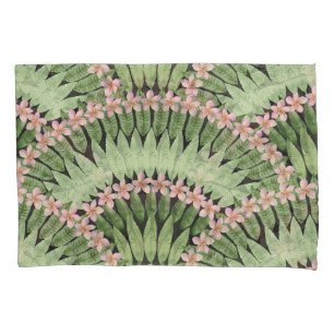 Hand Painted Tropical Flowers Pattern Pillow Case