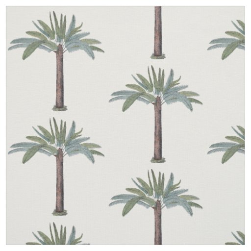 Hand-painted Tropical Palm Tree Custom Fabric