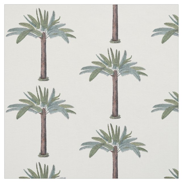 Hand-painted Tropical Palm Tree Custom Fabric (Swatch)