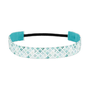 Hand Painted Turquoise Pattern Athletic Headband