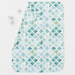 Hand Painted Turquoise Pattern Baby Blanket