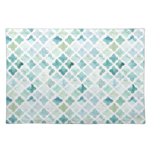 Hand Painted Turquoise Pattern Cloth Placemat