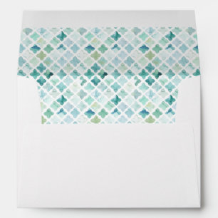 Hand Painted Turquoise Pattern Envelope