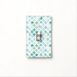 Hand Painted Turquoise Pattern Light Switch Cover