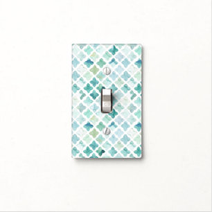 Hand Painted Turquoise Pattern Light Switch Cover
