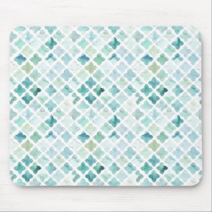Hand Painted Turquoise Pattern Mouse Pad