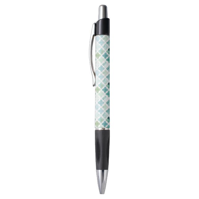 Hand Painted Turquoise Pattern Pen (Top (Vertical))