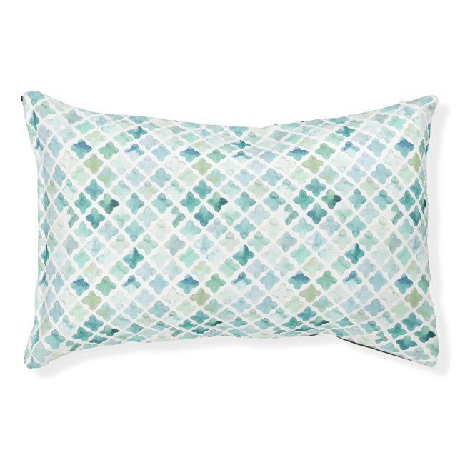 Hand Painted Turquoise Pattern Pet Bed (Front)