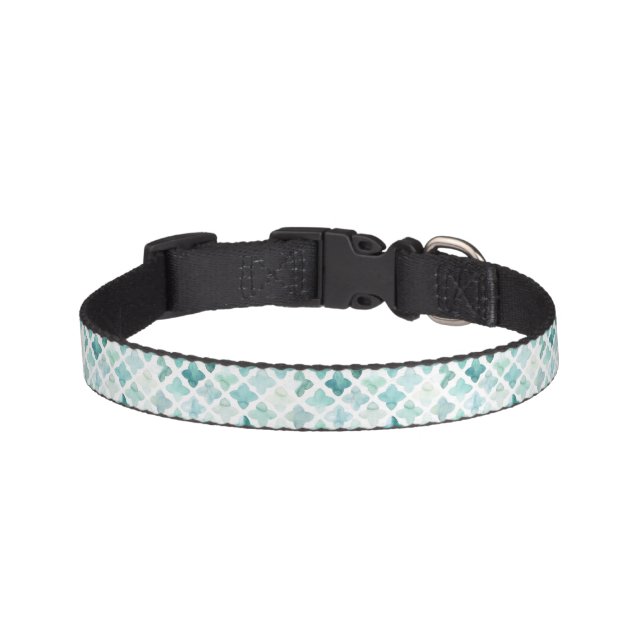 Hand Painted Turquoise Pattern Pet Collar (Front)