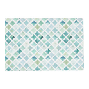 Hand Painted Turquoise Pattern Placemat