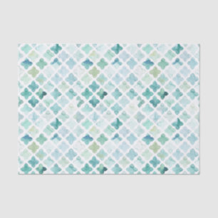 Hand Painted Turquoise Pattern Tissue Paper