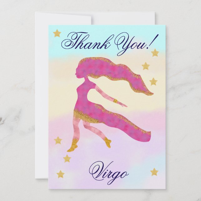 Hand-Painted Virgo Birthday Thank You (Front)