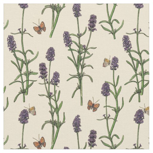 Hand-painted watercolor and ink pattern with laven fabric
