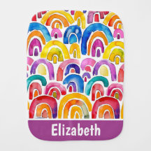 Hand painted watercolor boho rainbows personalized