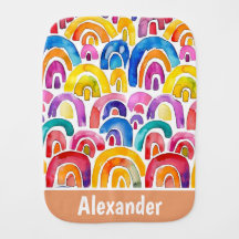 Hand painted watercolor boho rainbows personalized