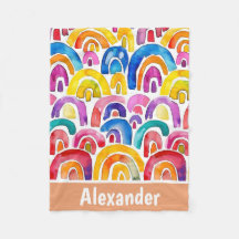 Hand painted watercolor boho rainbows personalized