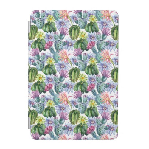 Hand Painted Watercolor Cactus Pattern iPad Mini Cover