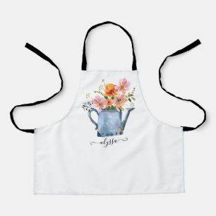 Hand-Painted Watercolor Floral Apron