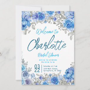 Hand-Painted Watercolor Floral Bridal Shower  Invitation