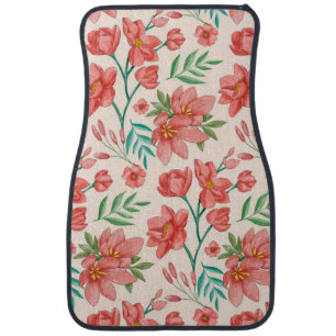 Hand Painted Watercolor Floral Pattern-54098 Car Floor Mat