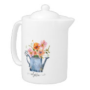 Hand-painted Watercolor Floral Teapot at Zazzle