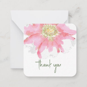 Hand Painted Watercolor Flower Custom Thank You Note Card