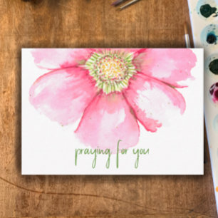 Hand Painted Watercolor Flower Praying For You Thank You Card
