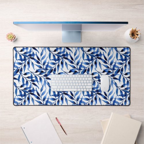 Hand Painted Watercolor Ink Pattern Desk Mat