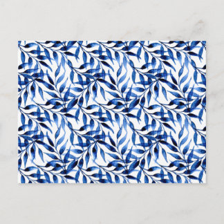 Hand Painted Watercolor Ink Pattern Holiday Postcard