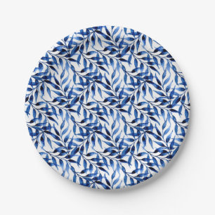 Hand Painted Watercolor Ink Pattern Paper Plates