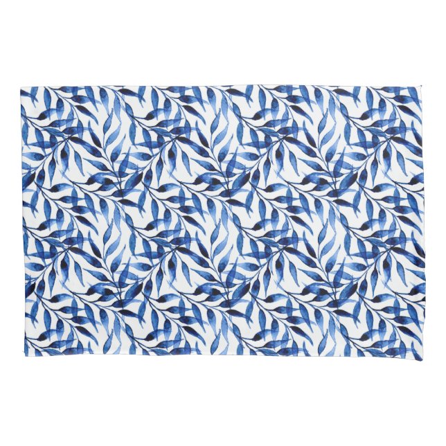 Hand Painted Watercolor Ink Pattern Pillow Case (Front-Left)