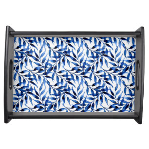 Hand Painted Watercolor Ink Pattern Serving Tray