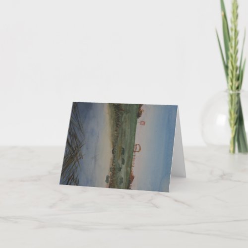 Hand Painted WaterColor landscape folded note card
