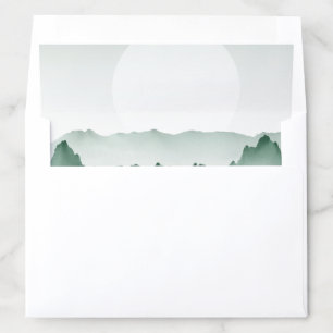 Hand Painted Watercolor Mountain Landscape Envelope Liner