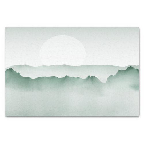 Hand Painted Watercolor Mountain Landscape Tissue Paper