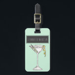 Hand Painted Watercolor Olive Martini Cocktail Luggage Tag<br><div class="desc">This cute and artsy hand painted watercolor olive martini cocktail drink on mint teal green background is perfect for the trendy and stylish foodie. Its cool and fun print is great for many gifts and occasions. Enjoy this original an summery design for your next Birthday, Wedding, or event present or...</div>