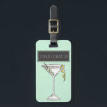 Hand Painted Watercolor Olive Martini Cocktail Luggage Tag<br><div class="desc">This cute and artsy hand painted watercolor olive martini cocktail drink on mint teal green background is perfect for the trendy and stylish foodie. Its cool and fun print is great for many gifts and occasions. Enjoy this original an summery design for your next Birthday, Wedding, or event present or...</div>
